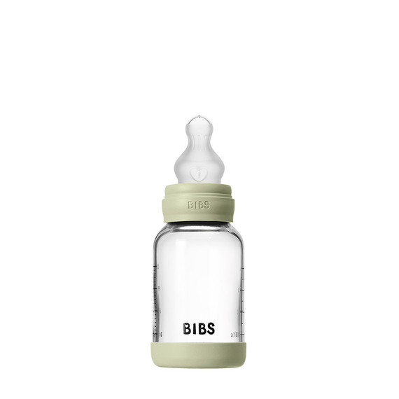BIBS Baby Glass Bottle Silicone Nipple Set - Sage