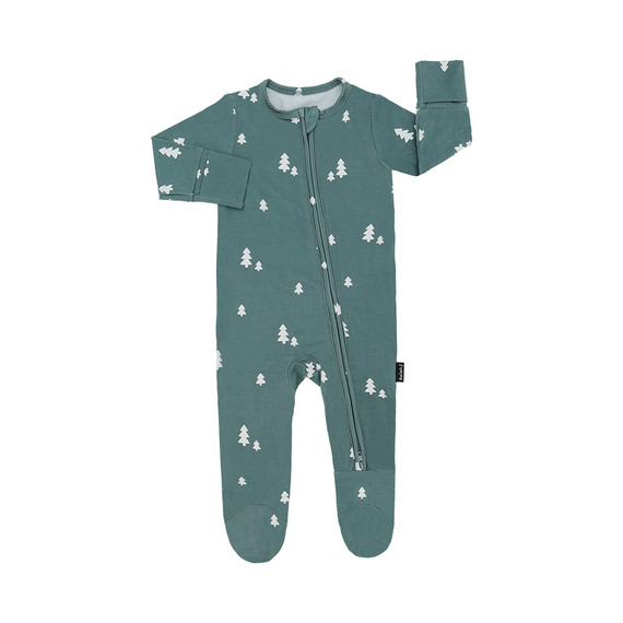 Footed Zipper Sleeper - Tiny Trees