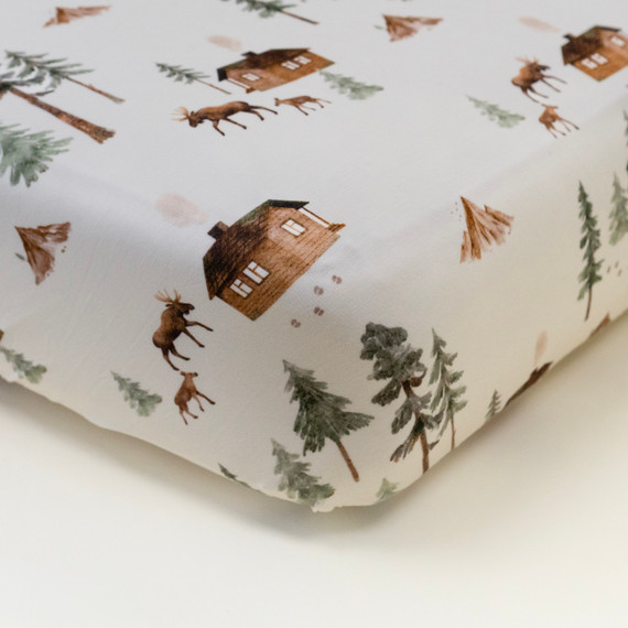 Bamboo Crib Sheet - Moose Bamboo Crib Sheet - Moose