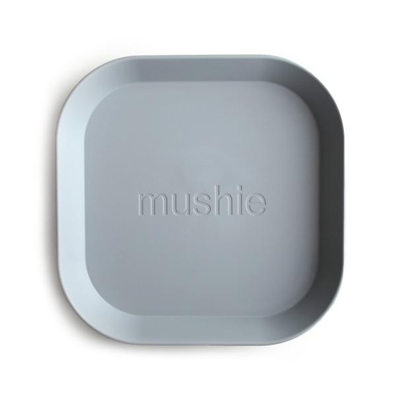 Mushie Square Dinnerware Plates Set Of 2 - Cloud Mushie Square Dinnerware Plates Set Of 2 - Cloud