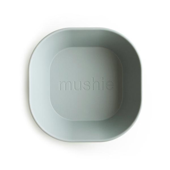 Mushie Square Dinnerware Bowls Set Of 2 - Sage Mushie Square Dinnerware Bowls Set Of 2 - Sage