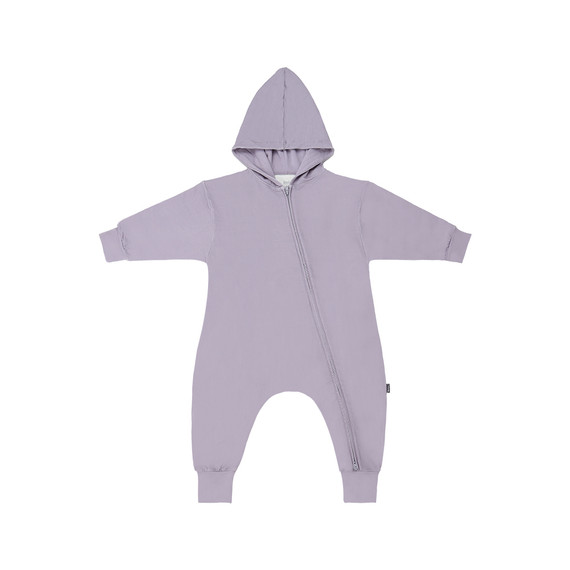 Baggy Hoodie Zipper Jumpsuit - Periwinkle