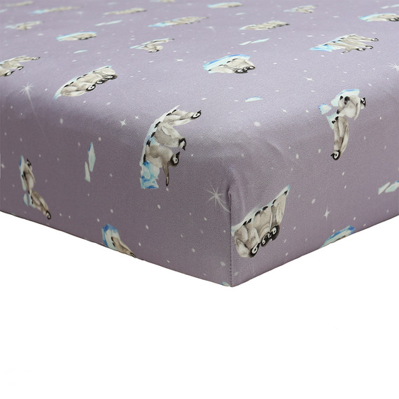 Crib Sheet - Penguins (Periwinkle)