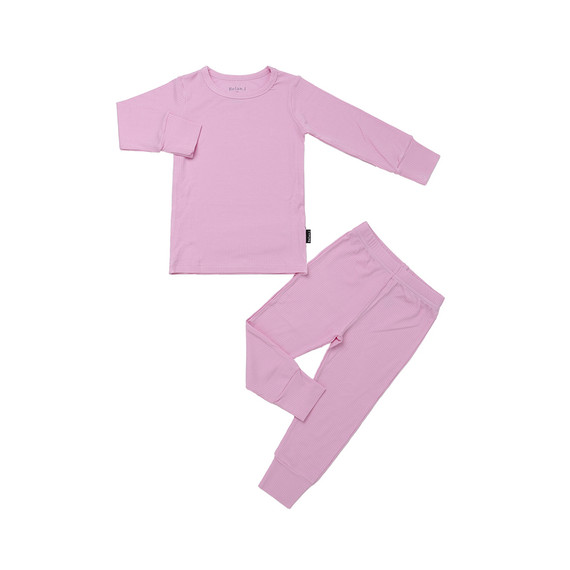 Ribbed Bamboo L/S PJ Set - Pastel Orchid