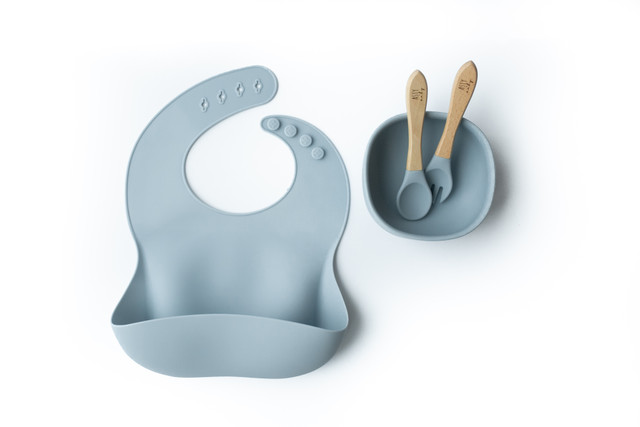 Asty & Auby Baby Feeding Set- Blueberry