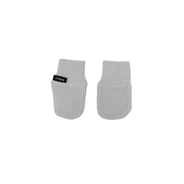 Ribbed Bamboo Non-Scratch Mittens - Silver Cloud