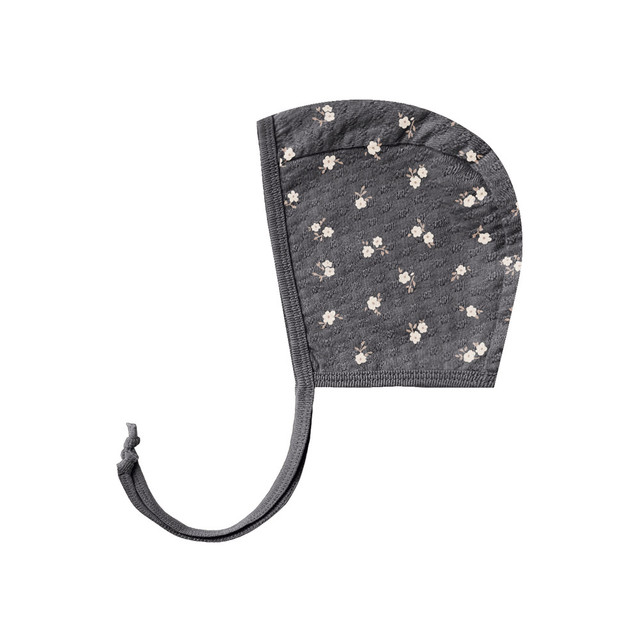 Quincy Mae Pointelle Baby Bonnet- Dark Sea Quincy Mae Pointelle Baby Bonnet- Dark Sea