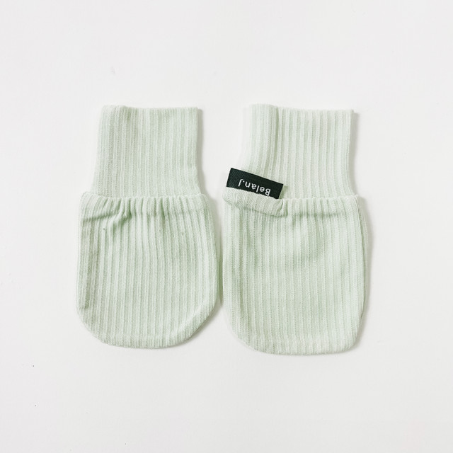 Ribbed Bamboo Non-Scratch Mittens - Meadow Mist Ribbed Bamboo Non-Scratch Mittens - Meadow Mist