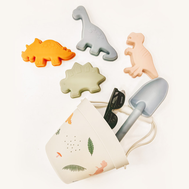 Active Baby Silicone Beach Toy Set - Dinos Active Baby Silicone Beach Toy Set - Dinos