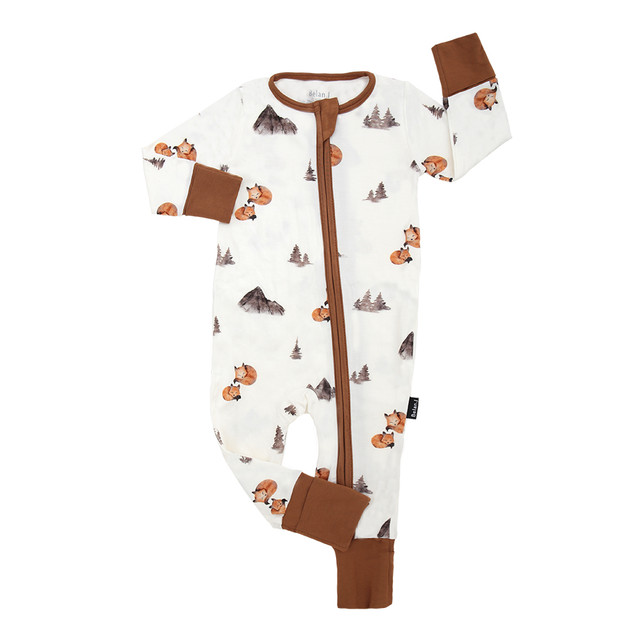 Footless Sleeper with Fold-Over Cuffs - Foxes Footless Sleeper with Fold-Over Cuffs - Foxes