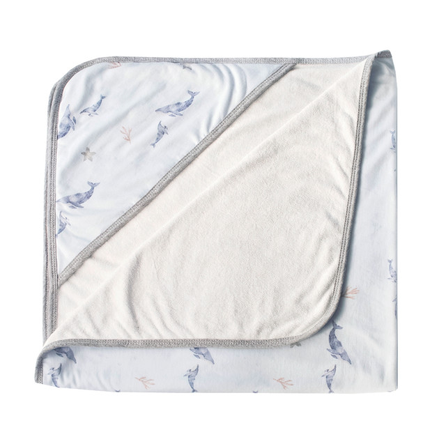 Bamboo Terry Extra Soft Hooded Towel - Whales Bamboo Terry Extra Soft Hooded Towel - Whales