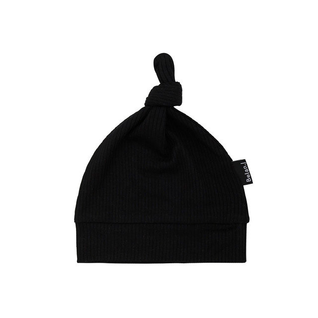 Ribbed Bamboo Knotted Hat - Raven Ribbed Bamboo Knotted Hat - Raven