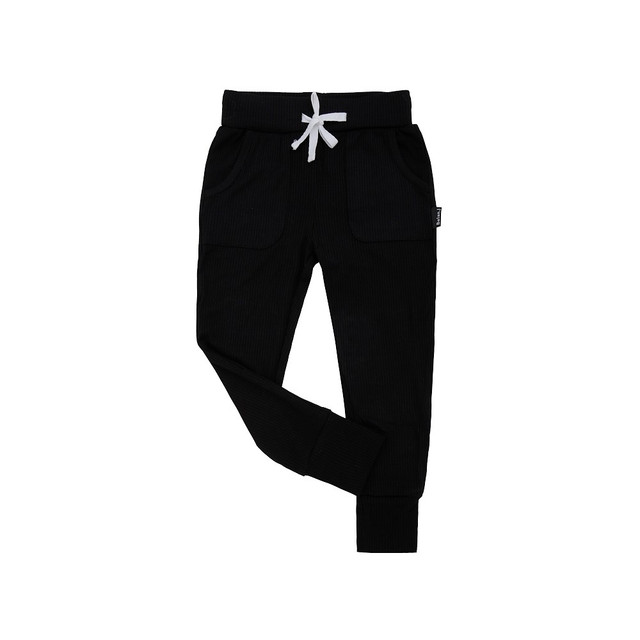 Ribbed Bamboo Women's PJ Jogger Set - Raven