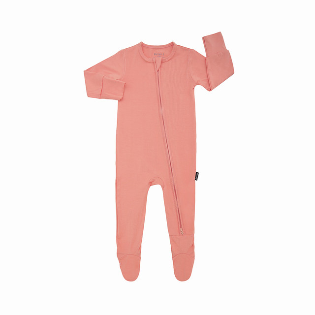 Footed Zipper Sleeper - Coral Footed Zipper Sleeper - Coral