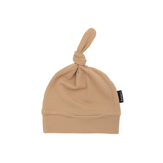 Ribbed Bamboo Knotted Hat - Amber Ribbed Bamboo Knotted Hat - Amber