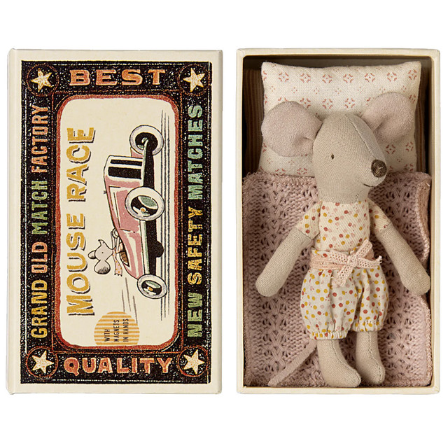 Maileg Little Sister Mouse in Matchbox