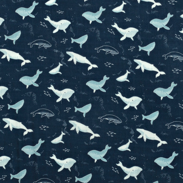 Loulou Lollipop Muslin Swaddle - Whales