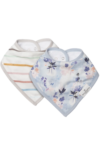 Loulou Lollipop Bandana Bib Set - Ink Floral Loulou Lollipop Bandana Bib Set - Ink Floral