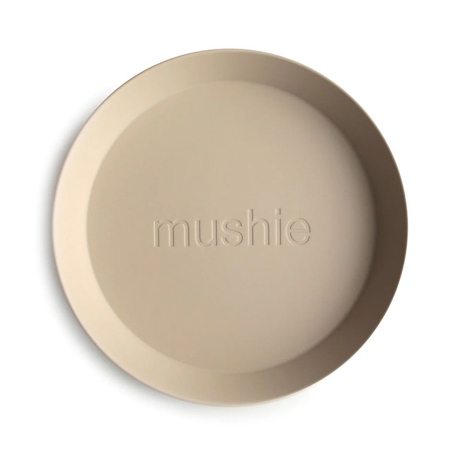 Mushie Round Dinnerware Plates Set Of 2 - Vanilla