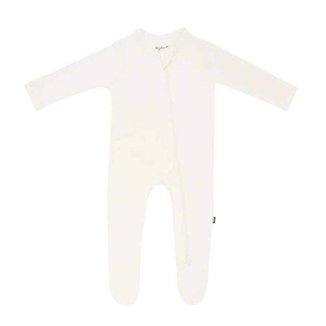 Kyte Baby Zippered Footie - Ecru Kyte Baby Zippered Footie - Ecru