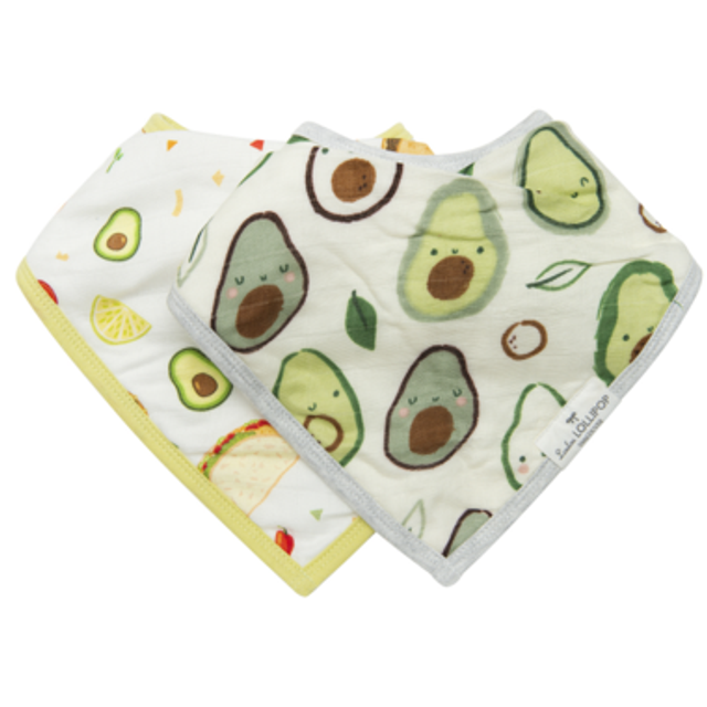 LouLou Lollipop Bandana Bib Set - Avocado