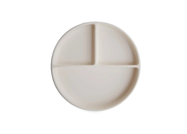 Mushie Divided Silicone Suction Plate - Ivory