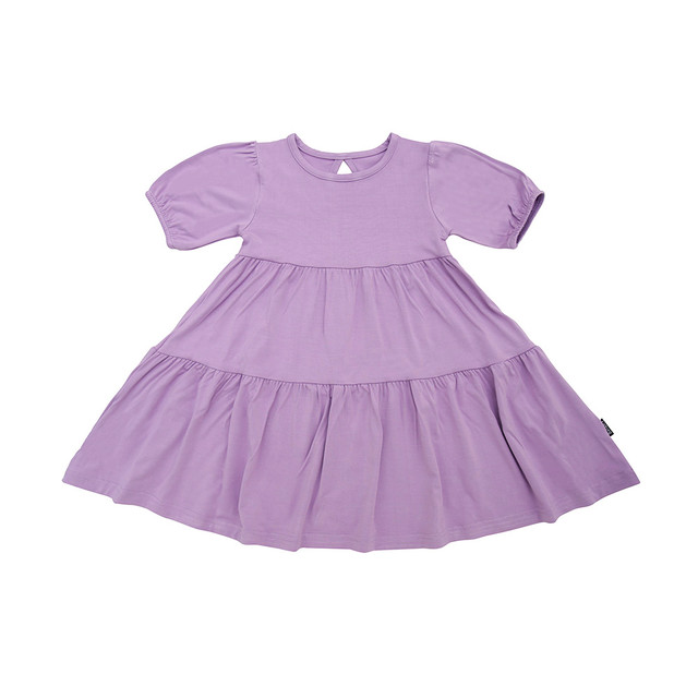 Short Sleeve Tiered Dress - Violet Short Sleeve Tiered Dress - Violet