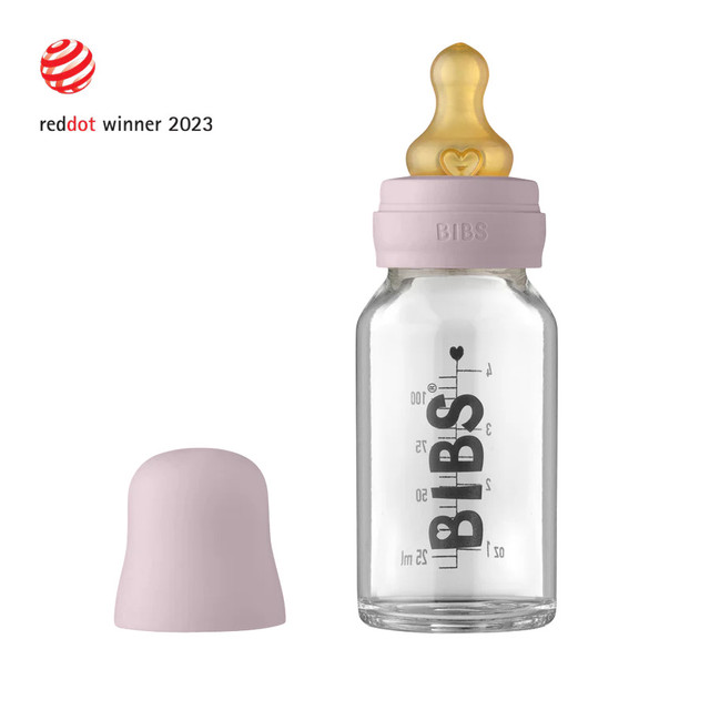 BIBS Baby Glass Bottle Complete Set - Dusky Lilac BIBS Baby Glass Bottle Complete Set - Dusky Lilac