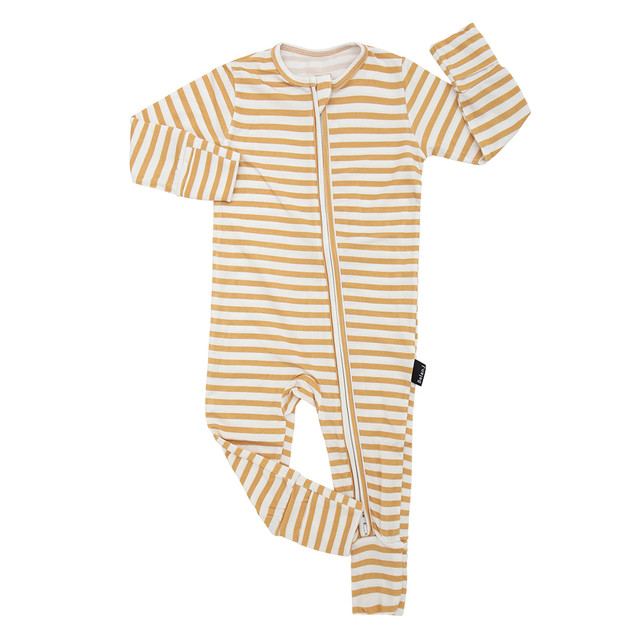 Footless Sleeper with Fold-Over Cuffs - Sun Stripe Footless Sleeper with Fold-Over Cuffs - Sun Stripe