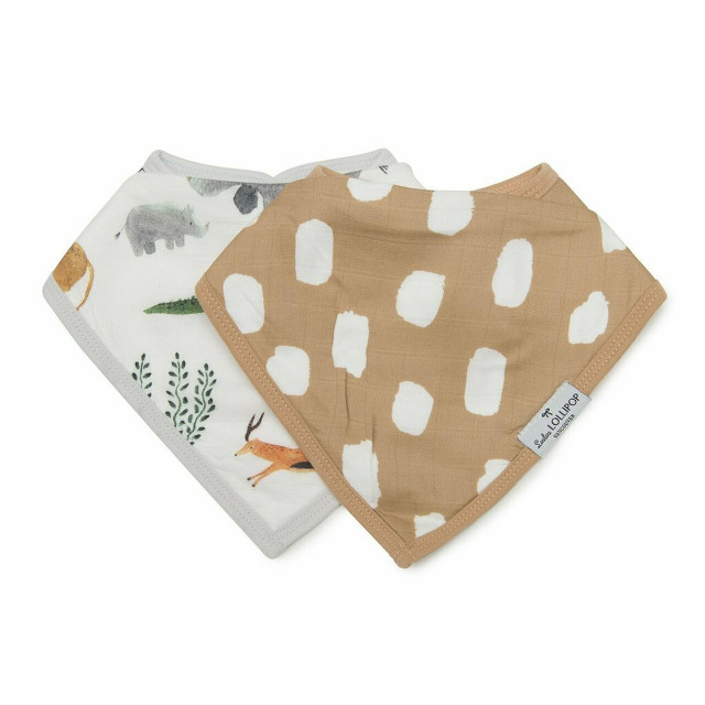 Loulou Lollipop Bandana Bib Set - Safari Jungle Loulou Lollipop Bandana Bib Set - Safari Jungle