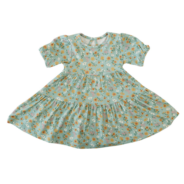 Short Sleeve Tiered Dress - Vintage Garden Short Sleeve Tiered Dress - Vintage Garden