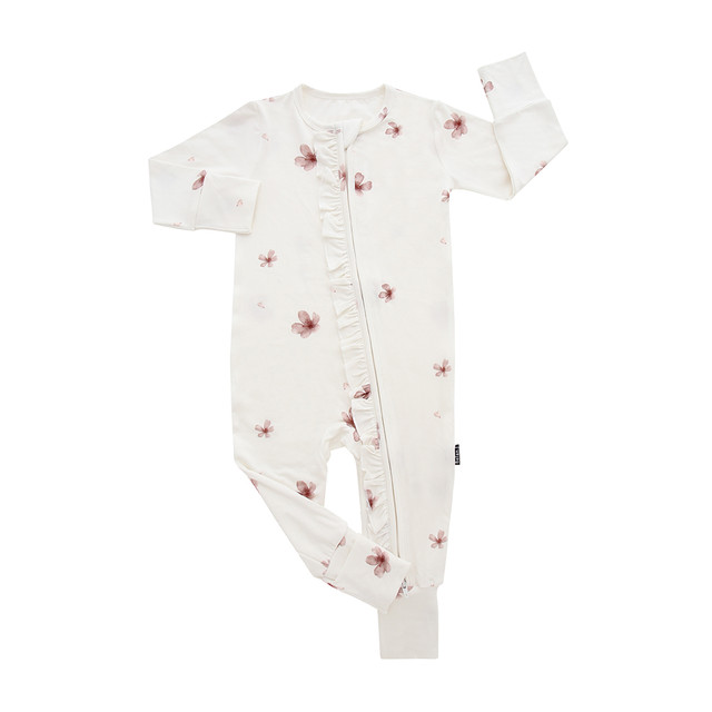 Ruffled Footless One Piece - Petals Ruffled Footless One Piece - Petals