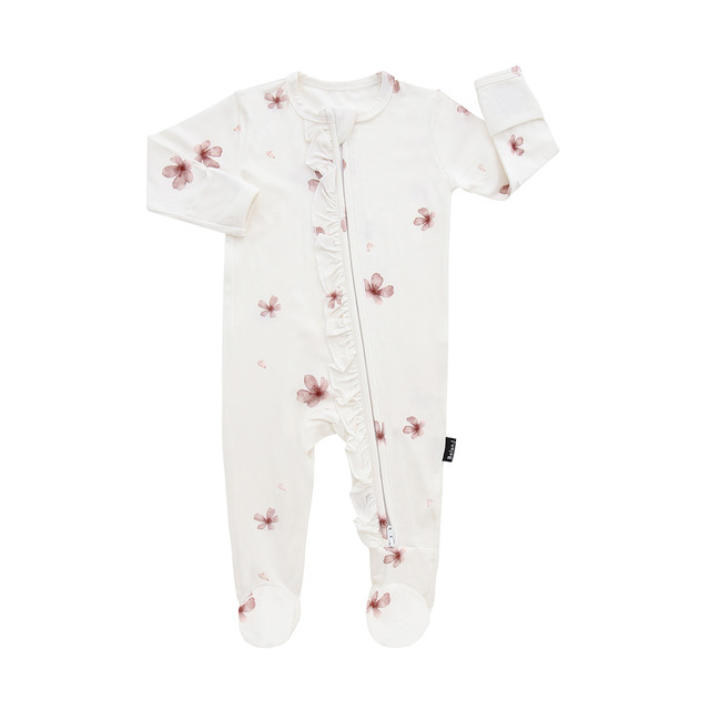 Ruffled Footed One Piece - Petals Ruffled Footed One Piece - Petals