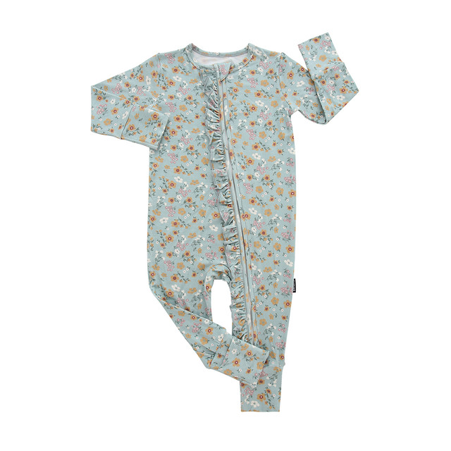 Ruffled Footless One Piece - Vintage Garden Ruffled Footless One Piece - Vintage Garden