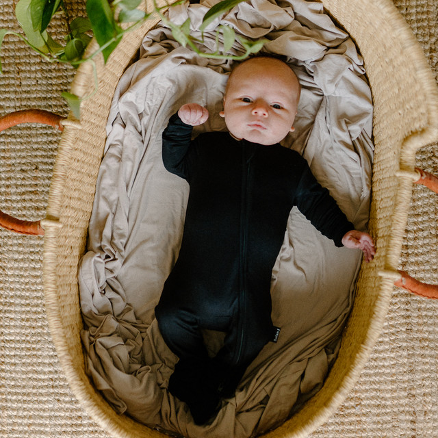 Footed Zipper Sleeper - Raven Footed Zipper Sleeper - Raven
