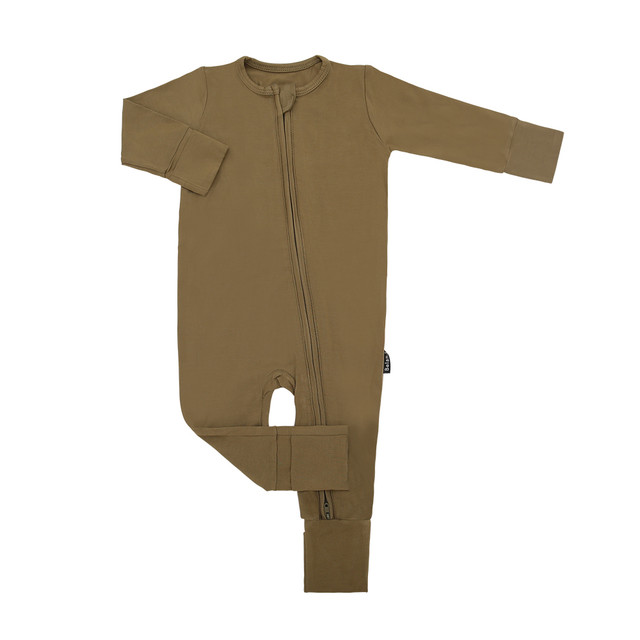 Footless Sleeper with Fold-Over Cuffs - Basil Footless Sleeper with Fold-Over Cuffs - Basil