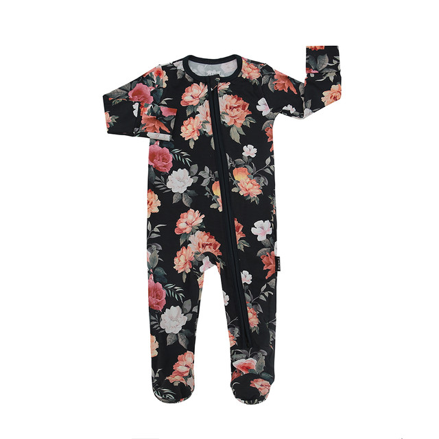 Footed Zipper Sleeper - Midnight Blossom Footed Zipper Sleeper - Midnight Blossom
