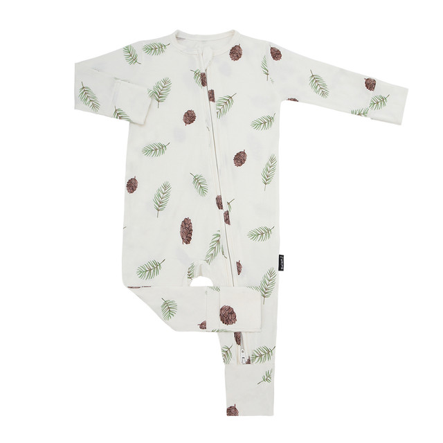 Footless Sleeper with Fold-Over Cuffs - Pine Cones Footless Sleeper with Fold-Over Cuffs - Pine Cones