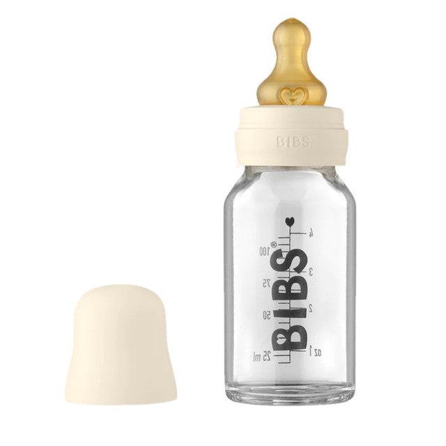 BIBS Baby Glass Bottle Complete Set - Ivory BIBS Baby Glass Bottle Complete Set - Ivory