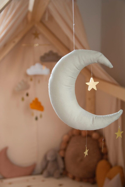 The Butter Flying Moon Mobile - Natural The Butter Flying Moon Mobile - Natural