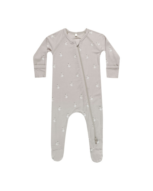 Quincy Mae Bamboo Zip Footie - Snowman Quincy Mae Bamboo Zip Footie - Snowman