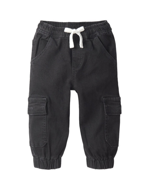 Little Bipsy Cargo Denim Jogger - Black Wash Little Bipsy Cargo Denim Jogger - Black Wash