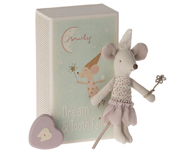 Maileg Tooth Fairy Little Sister Mouse - Heather Maileg Tooth Fairy Little Sister Mouse - Heather