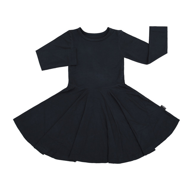 Long Sleeve Twirl Dress - Midnight Long Sleeve Twirl Dress - Midnight