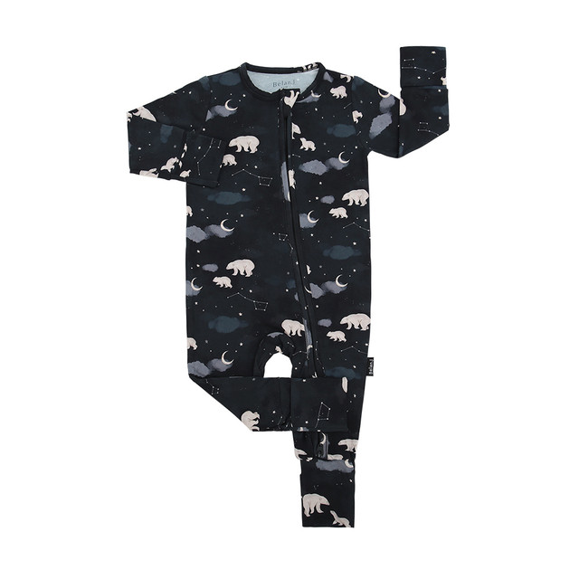 Footless Sleeper with Fold-over Cuffs - Polar Bears Footless Sleeper with Fold-over Cuffs - Polar Bears