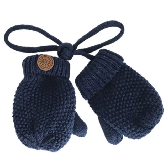 Calikids Cotton Knit Mittens - Navy Calikids Cotton Knit Mittens - Navy