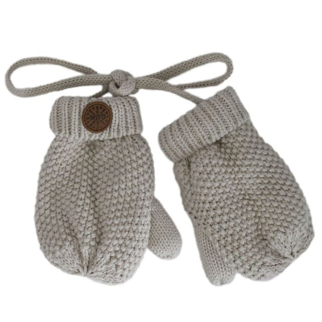 Calikids Cotton Knit Mittens - Beige Calikids Cotton Knit Mittens - Beige