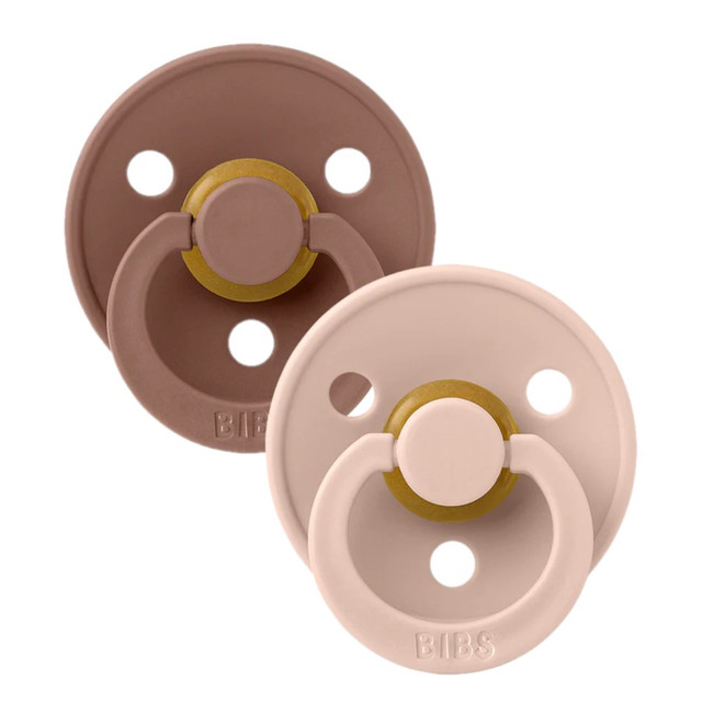 BIBS Pacifiers Colour Latex 2 Pack - Woodchuck/Blush BIBS Pacifiers Colour Latex 2 Pack - Woodchuck/Blush