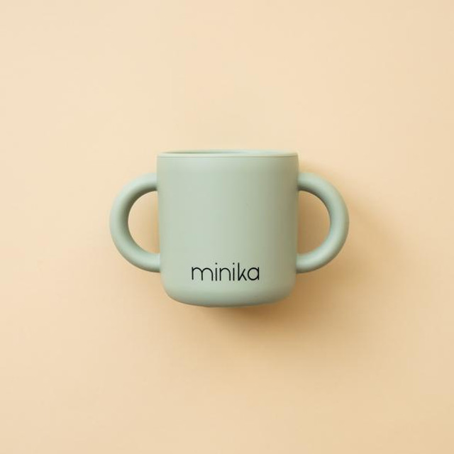Minika Silicone Learning Cup with Handles - Sage Minika Silicone Learning Cup with Handles - Sage