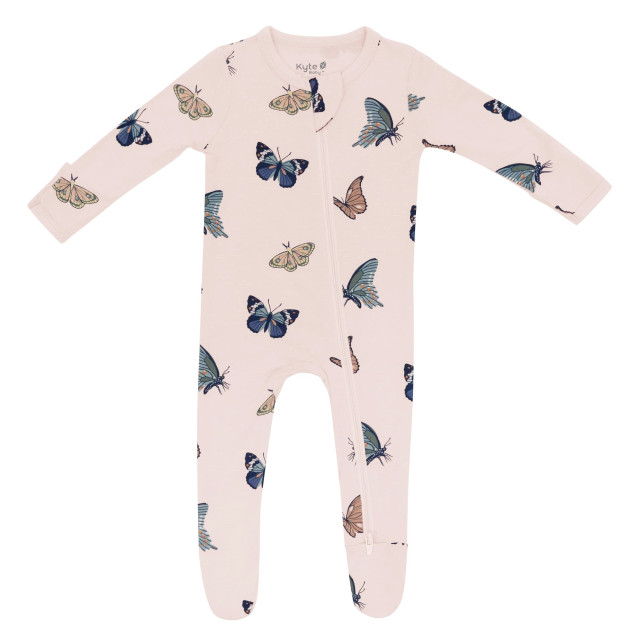Kyte Baby Zippered Footie - Blush Butterfly Kyte Baby Zippered Footie - Blush Butterfly